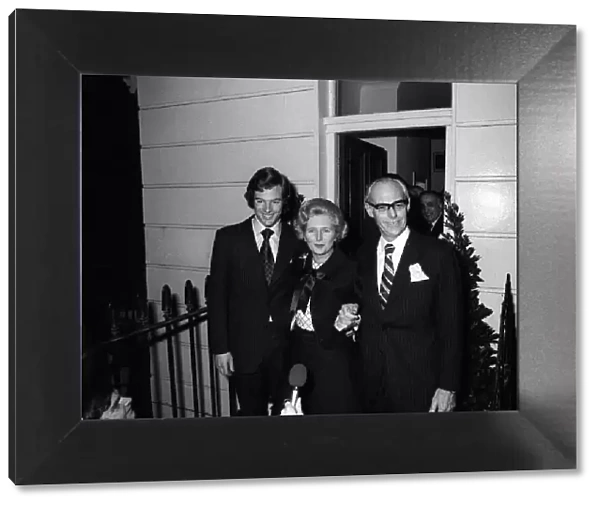 Margaret Thatcher Feb 1975 wins Conservative Leadership Election with Husband Denis