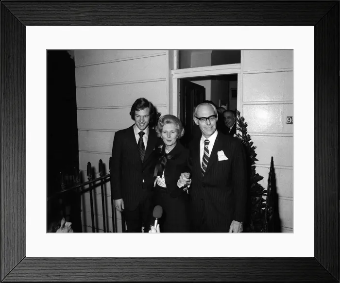 Framed Print : Margaret Thatcher Feb 1975 wins Conservative Leadership Election with Husband Denis