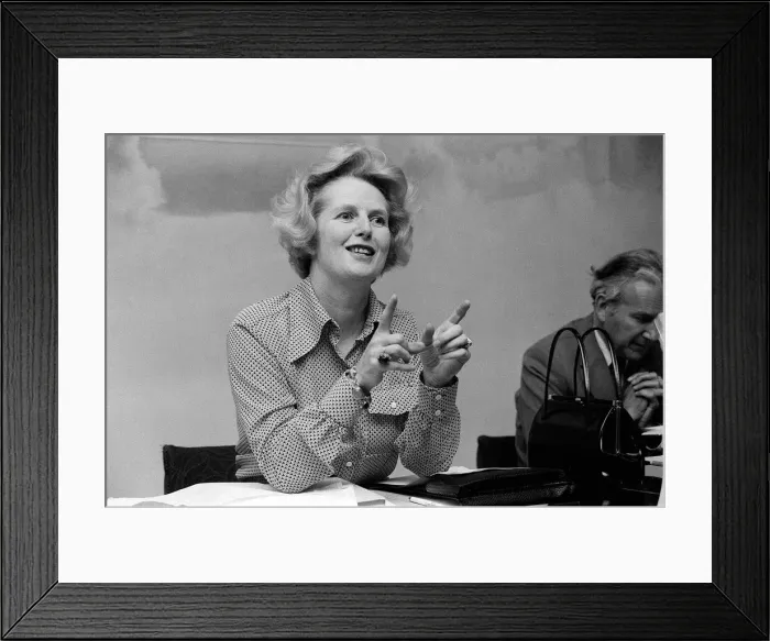 Framed Print : Margaret Thatcher MP at a press conference - August 1974 Framed Print : Margaret Thatcher MP at a press conference - August 1974