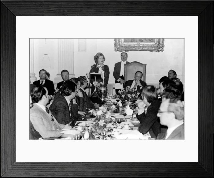 Framed Print : Margaret Thatcher at a Luncheon - February 1978 attends the Orion Bank Luncheon in