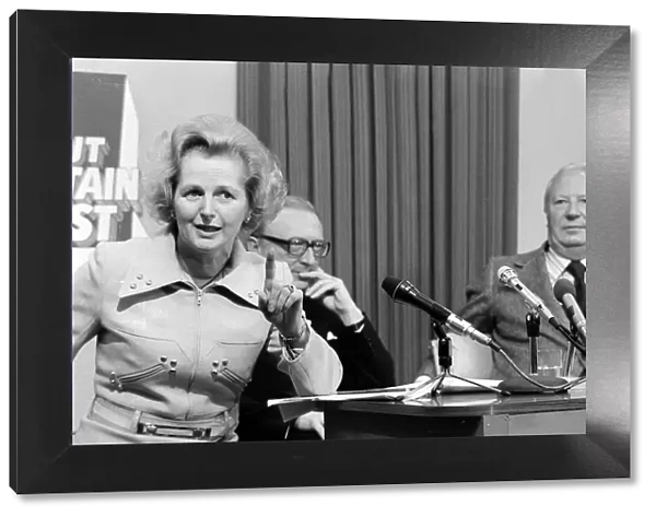Margaret thatcher Oct 1974 Election Press Conference with Edward Heath