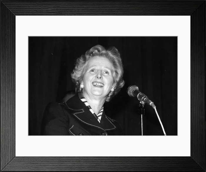 Framed Print : Margaret Thatcher MP talking at a meeting April 1977 Baroness Framed Print : Margaret Thatcher MP talking at a meeting April 1977 Baroness