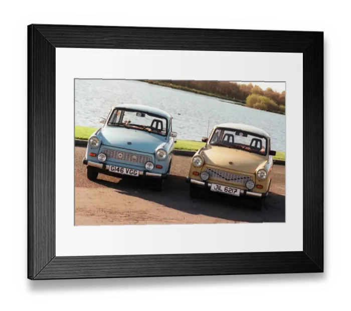 Framed Print : Trabants owned by father and son November 1998 Ian and Colin McLean