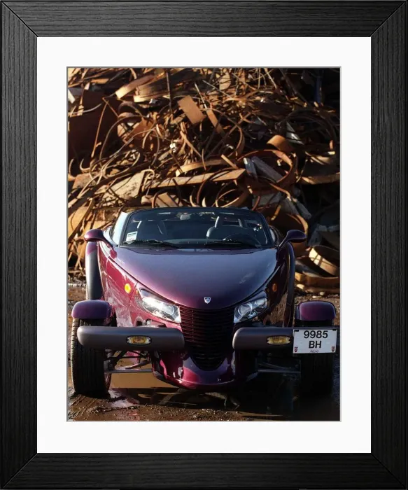Framed Print : Plymouth Prowler October 1998 Convertible roadster maroon paintwork Framed Print : Plymouth Prowler October 1998 Convertible roadster maroon paintwork