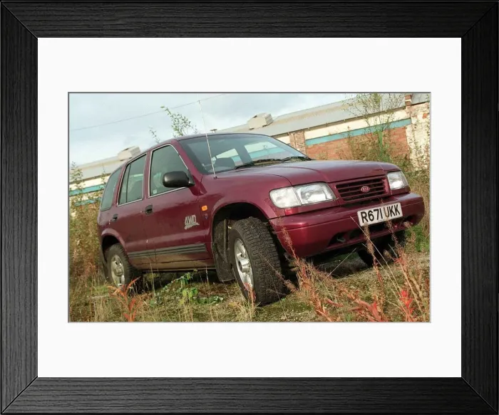 Framed Print : KIA SPORTAGE 4 WHEEL DRIVE JEEP NOVEMBER 1997 ROAD RECORD SUPPLEMENT R671 UKK