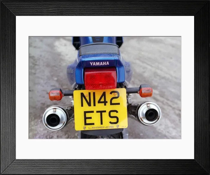 Framed Print : Yamaha TRX motorbike August 1998 Blue exhaust tailpipes number plate N142 Framed Print : Yamaha TRX motorbike August 1998 Blue exhaust tailpipes number plate N142