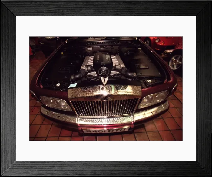 Framed Print : Rolls Royce Silver Seraph March 1998 inside engine of luxury car