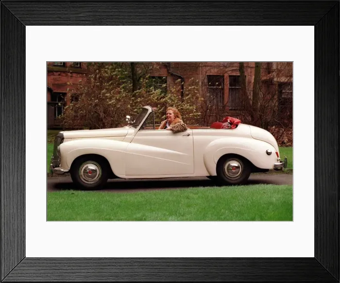 Framed Print : Road Record December 1998 Bernier Female inside cream Daimler 1955 Framed Print : Road Record December 1998 Bernier Female inside cream Daimler 1955