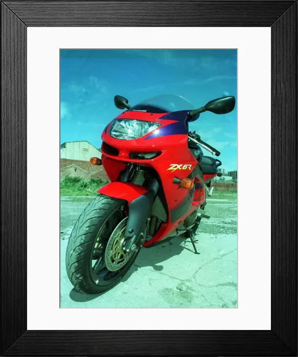 Framed Print : Kawasaki ZX6 Motorcycle June 1998 Framed Print : Kawasaki ZX6 Motorcycle June 1998