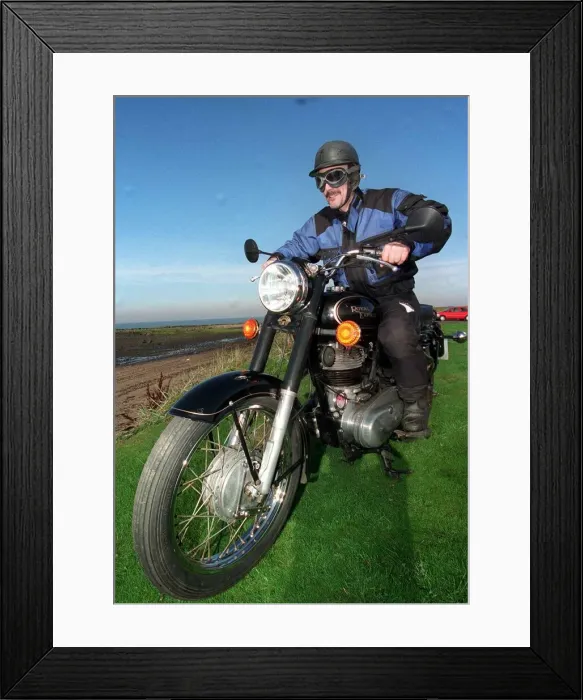 Framed Print : Indian manufactured Royal Enfield Bullet October 1998 Motorcycle Trevor