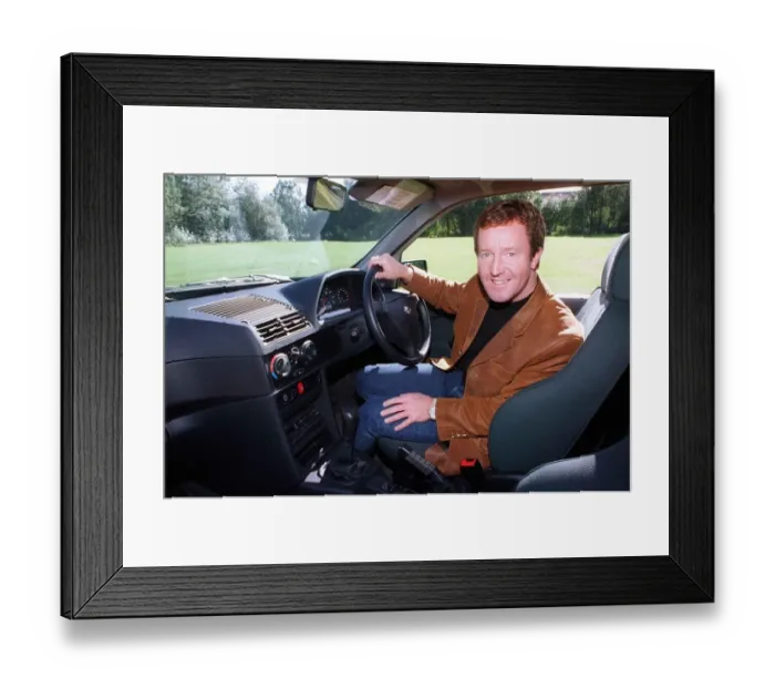 Framed Print : Actor Jonathan Watson September 1997 after testing ALFA ROMEO 145
