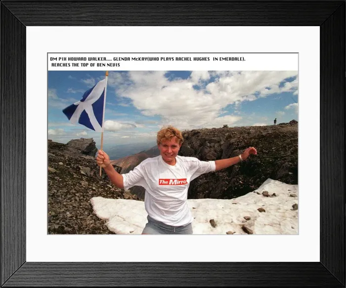 Framed Print : Glenda McKay on top of Ben Nevis June 1998