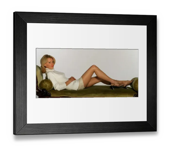 Framed Print : Carissa Mitchell - March 1999 lying on a sofa Framed Print : Carissa Mitchell - March 1999 lying on a sofa