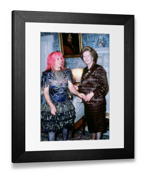 Framed Print : Prime Minister Margaret Thatcher with Zandra Rhodes at a presentation of Fashion Awards Framed Print : Prime Minister Margaret Thatcher with Zandra Rhodes at a presentation of Fashion Awards