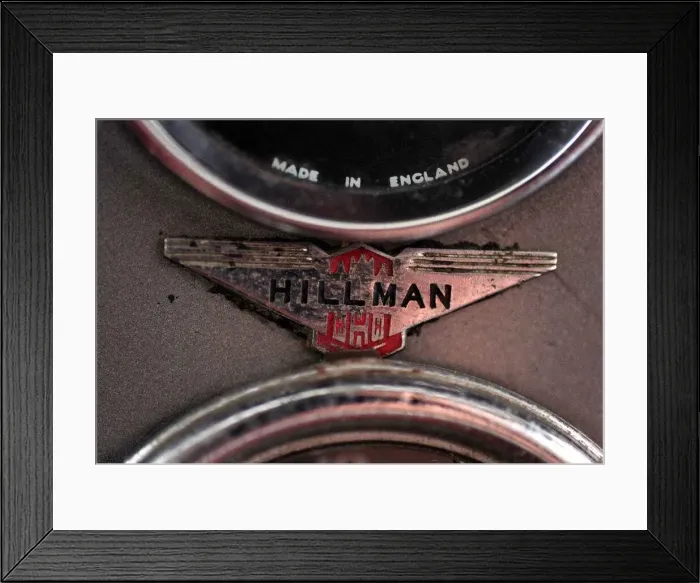 Framed Print : Hillman badge logo dashboard October 1997 Framed Print : Hillman badge logo dashboard October 1997