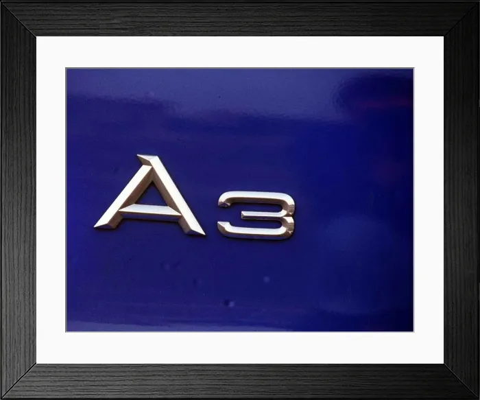 Framed Print : AUDI A3 badge logo September 1997 Framed Print : AUDI A3 badge logo September 1997