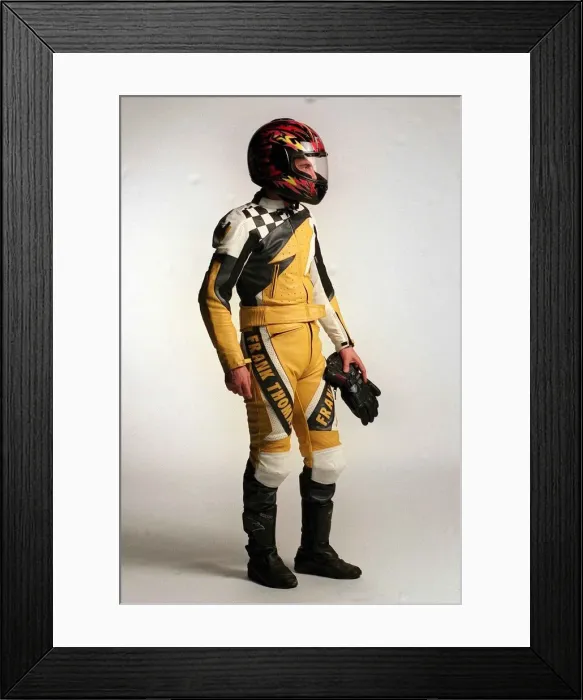Framed Print : Motorbike suits December 1998 Frank Thomas Leathers