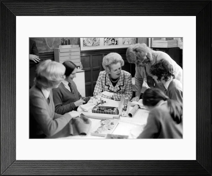 Framed Print : Margaret Thatcher October 1970 Maggie Thatcher sits in a sewing class Framed Print : Margaret Thatcher October 1970 Maggie Thatcher sits in a sewing class