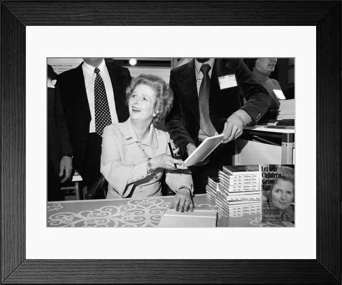 Framed Print : Margaret thatcher Oct 1977 signing books at Conservative Party Conference Framed Print : Margaret thatcher Oct 1977 signing books at Conservative Party Conference