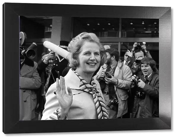 Margaret Thatcher acclaimed as Conservative leader Feb 1975 Margaret Thatcher waves
