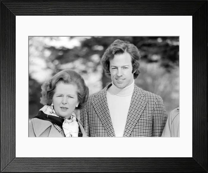 Framed Print : Mark Thatcher with his mother Margare t Thatcher Jan 1982 he had been found after Framed Print : Mark Thatcher with his mother Margare t Thatcher Jan 1982 he had been found after