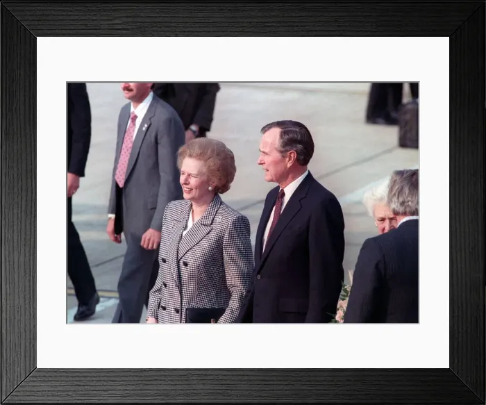 Framed Print : George Bush and Margaret Thatcher at LAP 31st May 1989 Framed Print : George Bush and Margaret Thatcher at LAP 31st May 1989