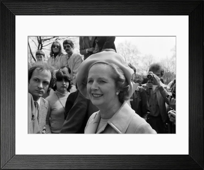 Framed Print : Margaret Thatcher April 1979 in Pankhurst Gardens Outside the houses of parliament