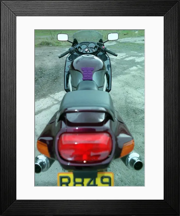 Framed Print : Kawasaki 600 motorcycle road record June 1998 motoring supplement purple Framed Print : Kawasaki 600 motorcycle road record June 1998 motoring supplement purple