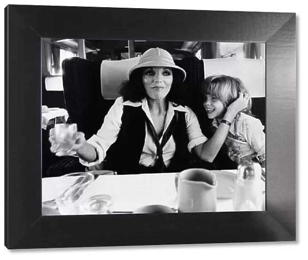 British actress Joan Collins with her daughter Katya, 7