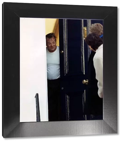 Denholm Elliott British Actor - January 1989 At His Front Door Talking To