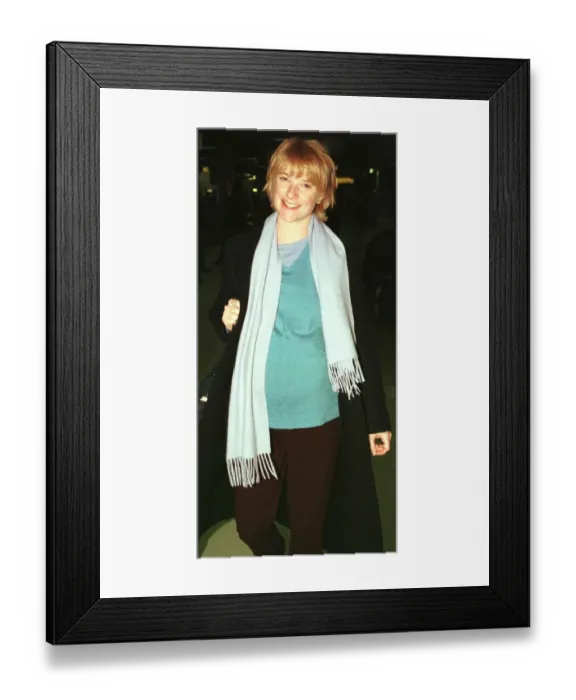 Framed Print : Jane Horrocks actress January 1999 arrives at Heathrow Airport seven months Framed Print : Jane Horrocks actress January 1999 arrives at Heathrow Airport seven months