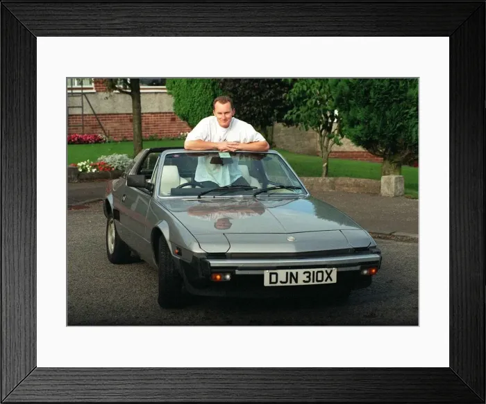 Framed Print : EWAN BROWN WITH HIS FIAT X19 13TH OCTOBER 1997 ROAD RECORD SUPPLEMENT