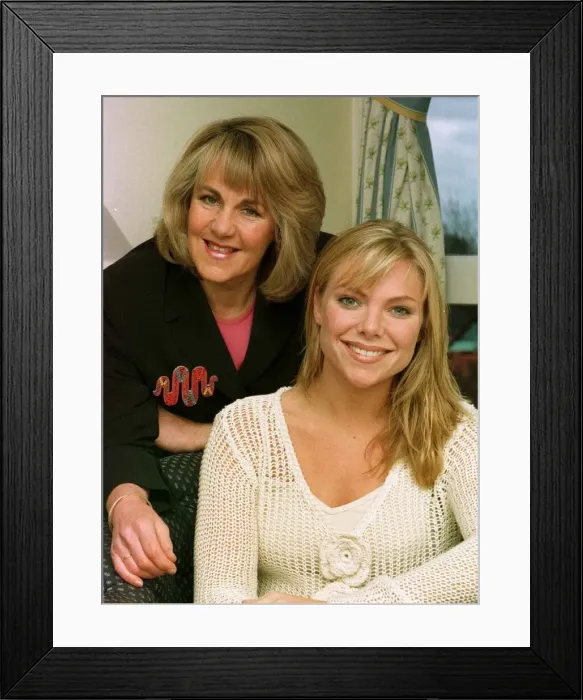 Framed Print : Samantha Janus actress March 1999 with Nina Myskow Mirror writer Framed Print : Samantha Janus actress March 1999 with Nina Myskow Mirror writer