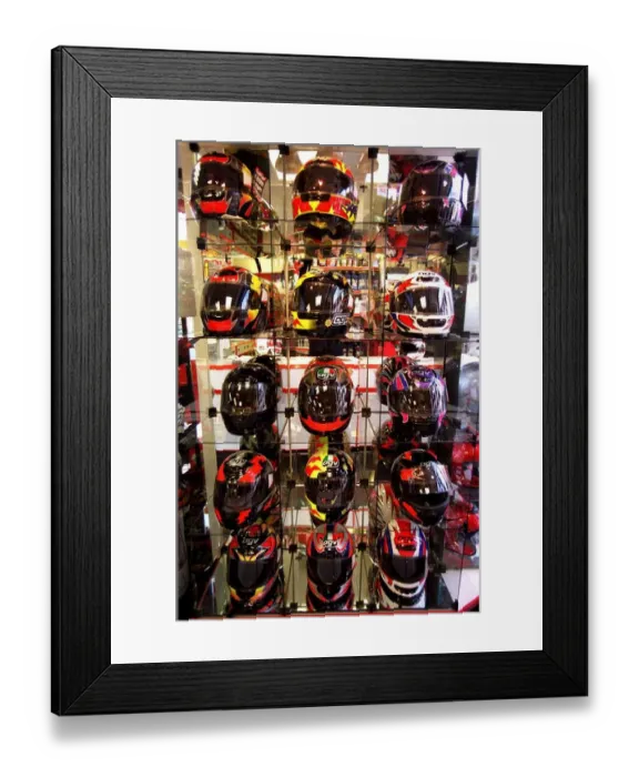 Framed Print : Selection of motorcycle helmets February 1998 PIC BY CHRIS WATT Framed Print : Selection of motorcycle helmets February 1998 PIC BY CHRIS WATT