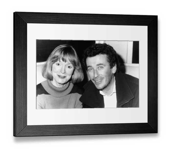 Framed Print : Joanna David actress and Robert Powell actor star in the television series