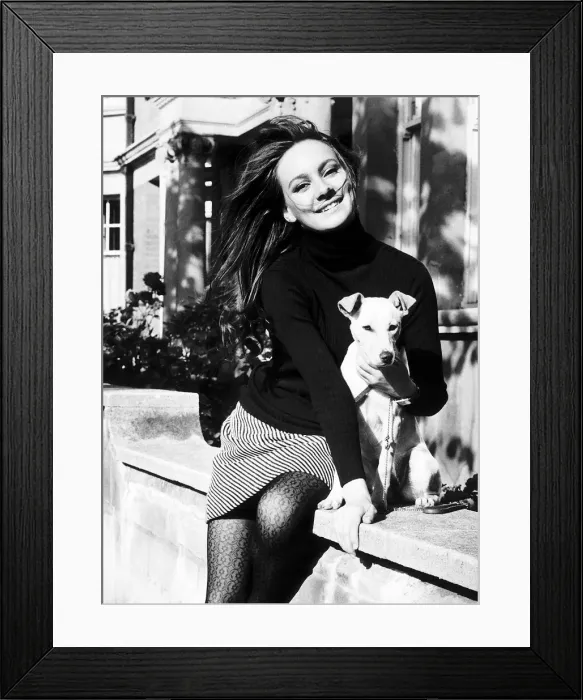 Framed Print : Francesca Annis Actress with her Dog Tramp Framed Print : Francesca Annis Actress with her Dog Tramp