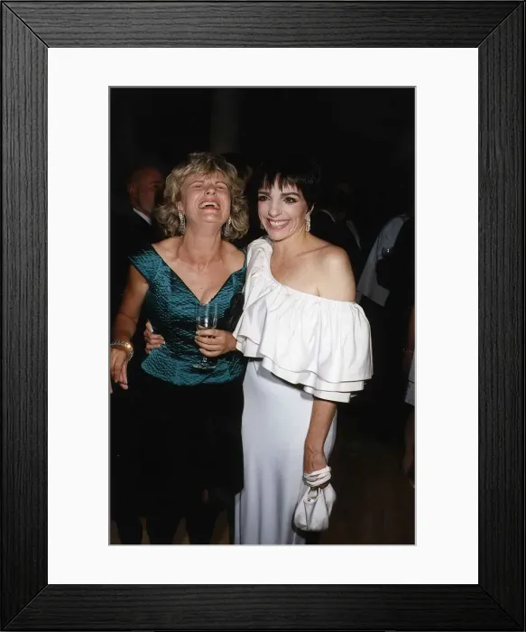 Framed Print : Liza Minnelli actress singer with Julie Waltors September 1989 Framed Print : Liza Minnelli actress singer with Julie Waltors September 1989