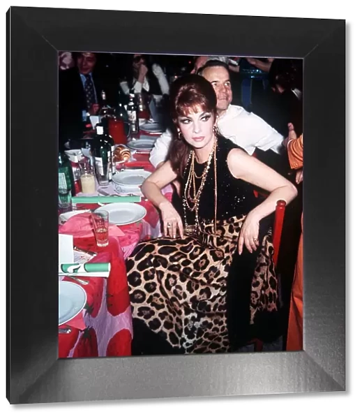 Gina Lollobrigida Italian film star at Ken Stotts midnight fashion show in Rome