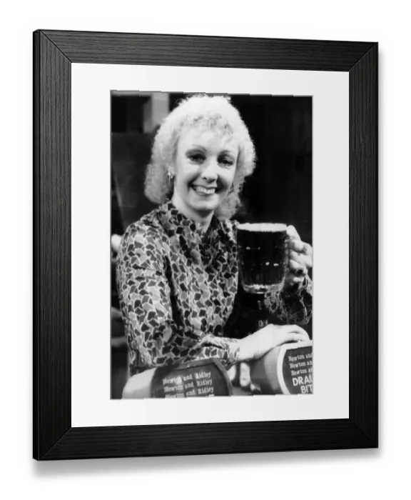 Framed Print : Lori Keefe actress Coronation Street barmaid March 1984 Framed Print : Lori Keefe actress Coronation Street barmaid March 1984
