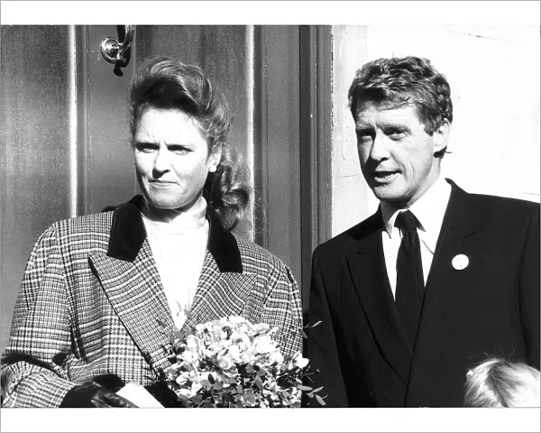Michael Crawford actor with the Duchess of York visit Barts Hospital, 22nd October 1987