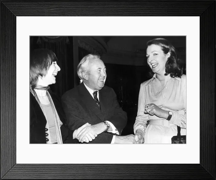 Framed Print : Harold Wilson with Gemma Jones the most promising new female actor of the year