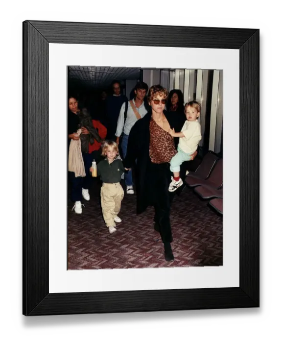 Framed Print : Tatum O Neal wife of Tennis star John McEnroe with her children Kevin Framed Print : Tatum O Neal wife of Tennis star John McEnroe with her children Kevin