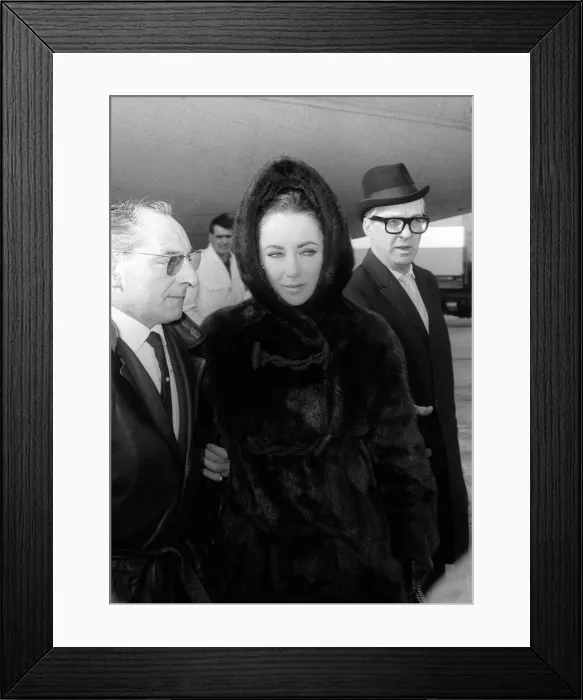 Framed Print : Elizabeth Taylor March 1965 wearing Fur Coat At LAP Framed Print : Elizabeth Taylor March 1965 wearing Fur Coat At LAP