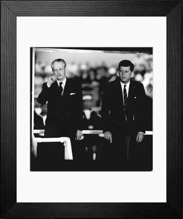 Framed Print : John F Kennedy visits England Two different generations of politician Framed Print : John F Kennedy visits England Two different generations of politician