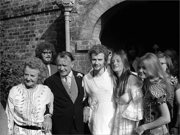 John Mills with his wife at the wedding of his son Jonathan to Christine Twaites