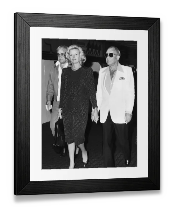 Framed Print : Frank Sinatra Actor and Singer with his wife Barbara Sinatra leaving Heathrow Airport by