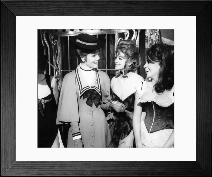Framed Print : Actress Diana Rigg stars in the action comedy film The Assasination Bureau