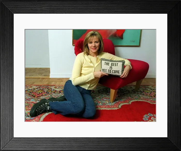 Framed Print : Kim Cattrall Actress February 1999 at home in New York Framed Print : Kim Cattrall Actress February 1999 at home in New York