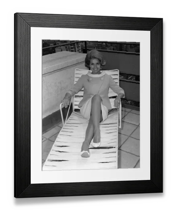 Framed Print : Actress  /  singer  /  dancer Cyd Charisse film star of the sixties arrived in London