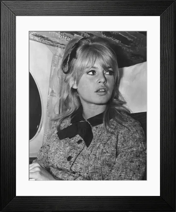 : Brigitte Bardot French actress sitting in back of car : Brigitte Bardot French actress sitting in back of car